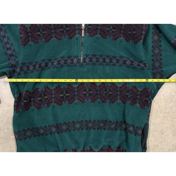 Vtg 90’s Eddie Bauer Aztec Leaf 1/4 Zip Heavy Fleece Pullover Jacket Men’s XL - Picture 3 of 6